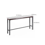 Rustic Solid Wood Rectangular Bar Table with Black Metal Legs for Dining