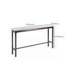 Rustic Solid Wood Rectangular Bar Table with Black Metal Legs for Dining