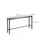 Rustic Solid Wood Rectangular Bar Table with Black Metal Legs for Dining