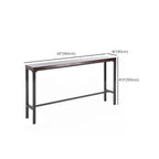 Rustic Solid Wood Rectangular Bar Table with Black Metal Legs for Dining