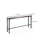 Rustic Solid Wood Rectangular Bar Table with Black Metal Legs for Dining