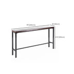 Rustic Solid Wood Rectangular Bar Table with Black Metal Legs for Dining
