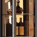 Elegant Black Gold Legs Glass Display Cabinet