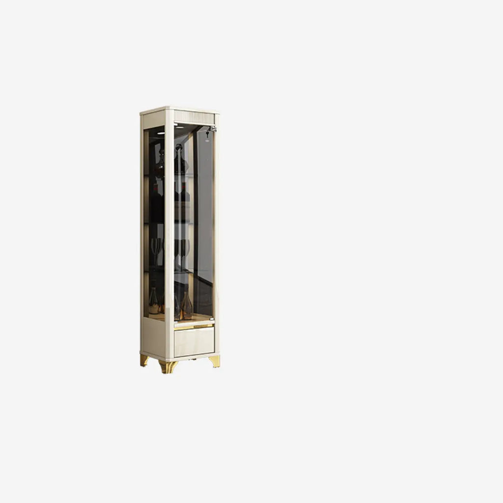 Elegant Black Gold Legs Glass Display Cabinet
