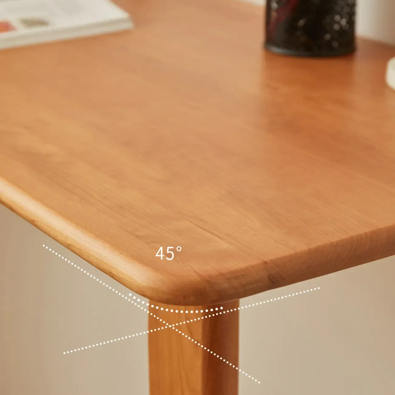 Scandinavian Cherry Wood Narrow Bar Table with Footrest for Dining