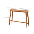 Scandinavian Cherry Wood Narrow Bar Table with Footrest for Dining