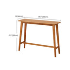 Scandinavian Cherry Wood Narrow Bar Table with Footrest for Dining
