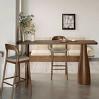 Nordic Wood Brown Rectangle Bistro Tables with 3 Legs for 4 People