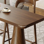 Nordic Wood Brown Rectangle Bistro Tables with 3 Legs for 4 People