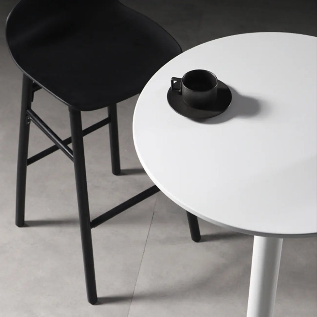 White Round Acrylic Tall Bistro Table Pedestal Base