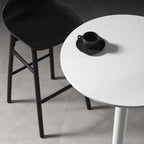 White Round Acrylic Tall Bistro Table Pedestal Base