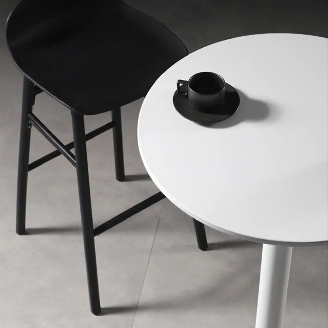 White Round Acrylic Tall Bistro Table Pedestal Base