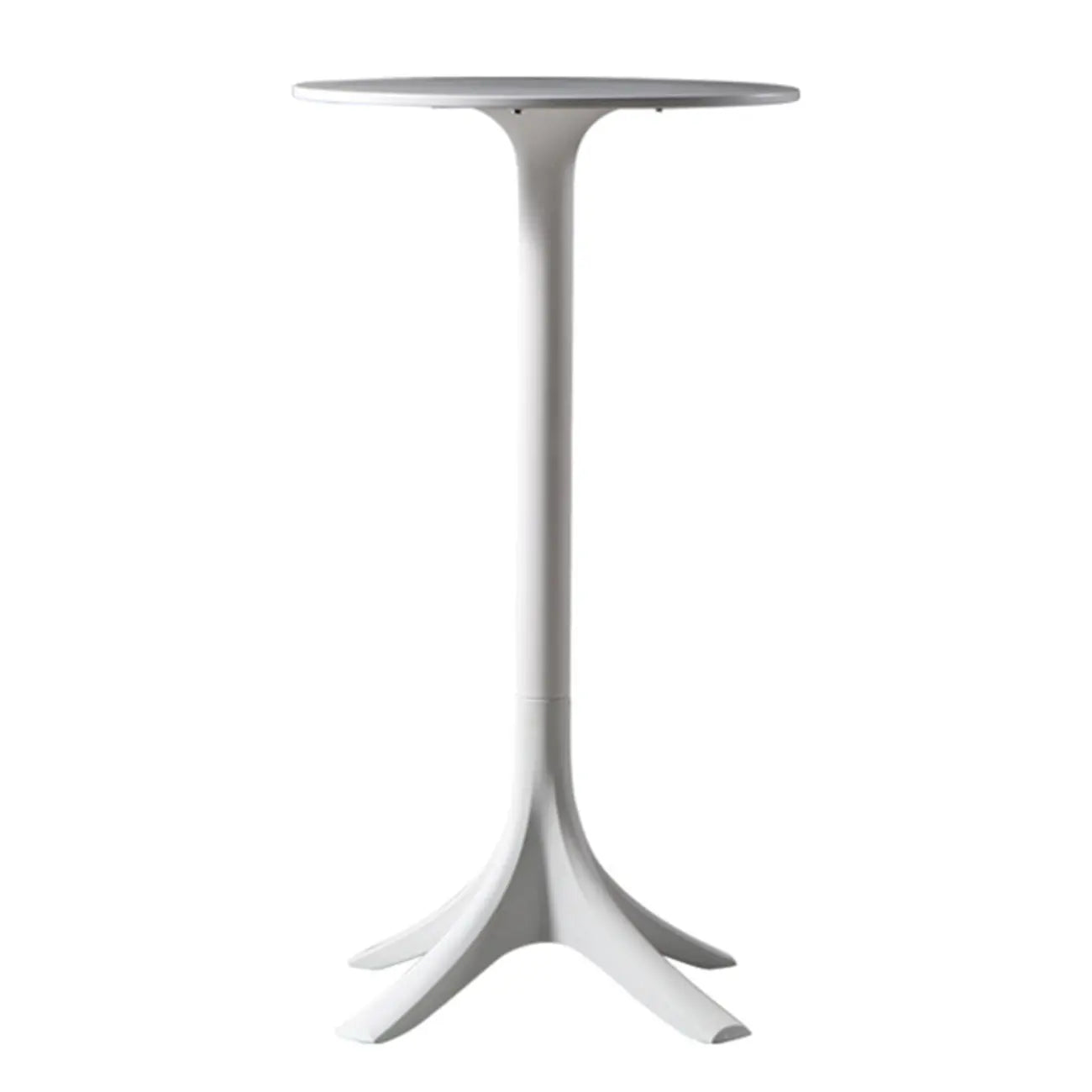 White Round Acrylic Tall Bistro Table Pedestal Base