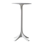 White Round Acrylic Tall Bistro Table Pedestal Base