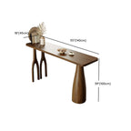 Nordic Wood Brown Rectangle Bistro Tables with 3 Legs for 4 People