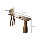 Nordic Wood Brown Rectangle Bistro Tables with 3 Legs for 4 People