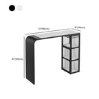 Nordic White Stone Sleek Bar Table with Glass Cabinet