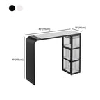 Nordic White Stone Sleek Bar Table with Glass Cabinet