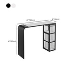 Nordic White Stone Sleek Bar Table with Glass Cabinet