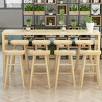 Simplistic Wooden Narrow Bar Table with 3-Pieces for Café and Home