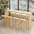 Simplistic Wooden Narrow Bar Table with 3-Pieces for Café and Home