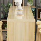 Simplistic Wooden Narrow Bar Table with 3-Pieces for Café and Home