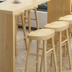 Simplistic Wooden Narrow Bar Table with 3-Pieces for Café and Home