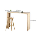 Simplistic Wooden Narrow Bar Table with 3-Pieces for Café and Home
