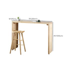 Simplistic Wooden Narrow Bar Table with 3-Pieces for Café and Home