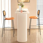 Modern Simple Bar Table with Stone Top in Beige for Home