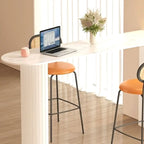 Modern Simple Bar Table with Stone Top in Beige for Home