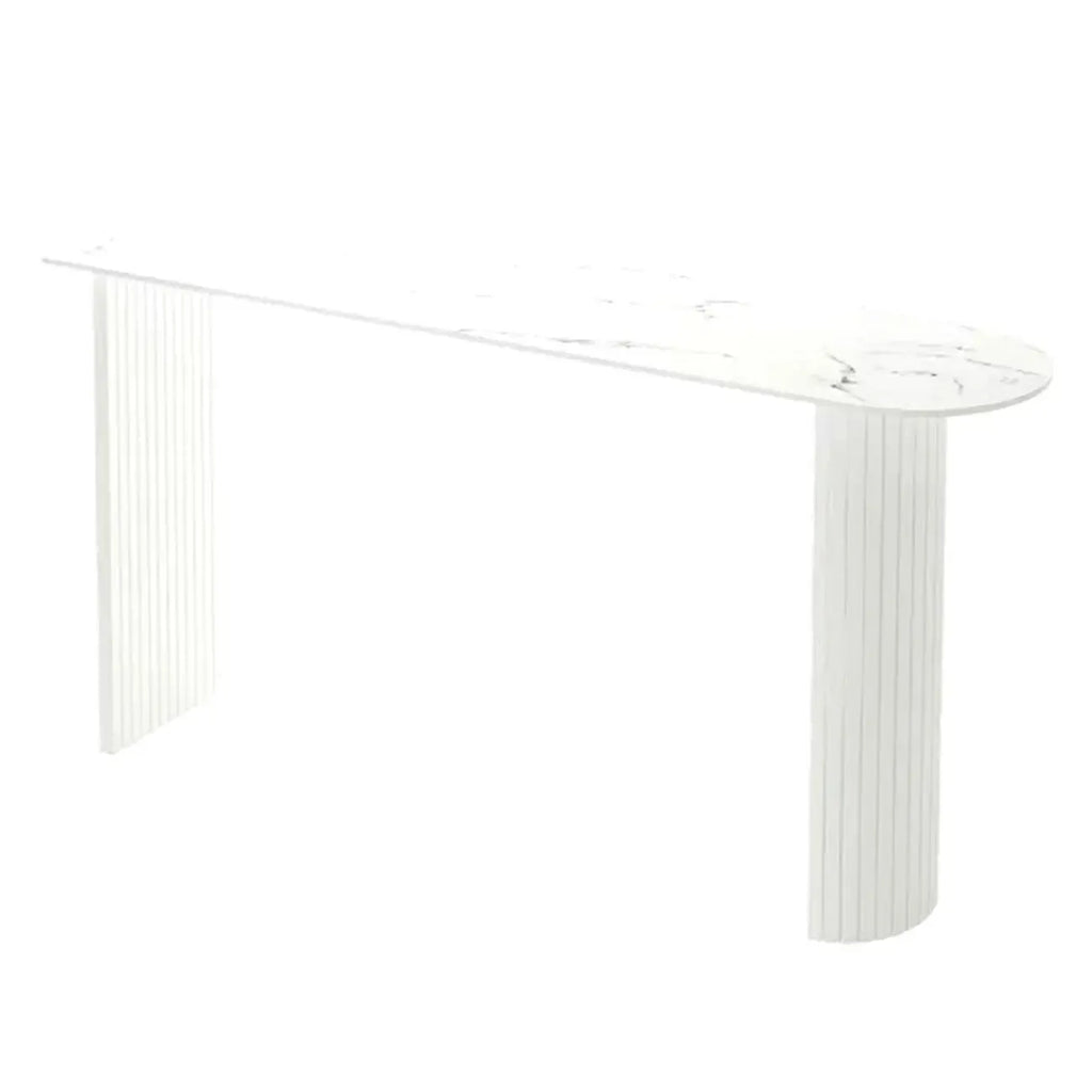 Modern Simple Bar Table with Stone Top in Beige for Home