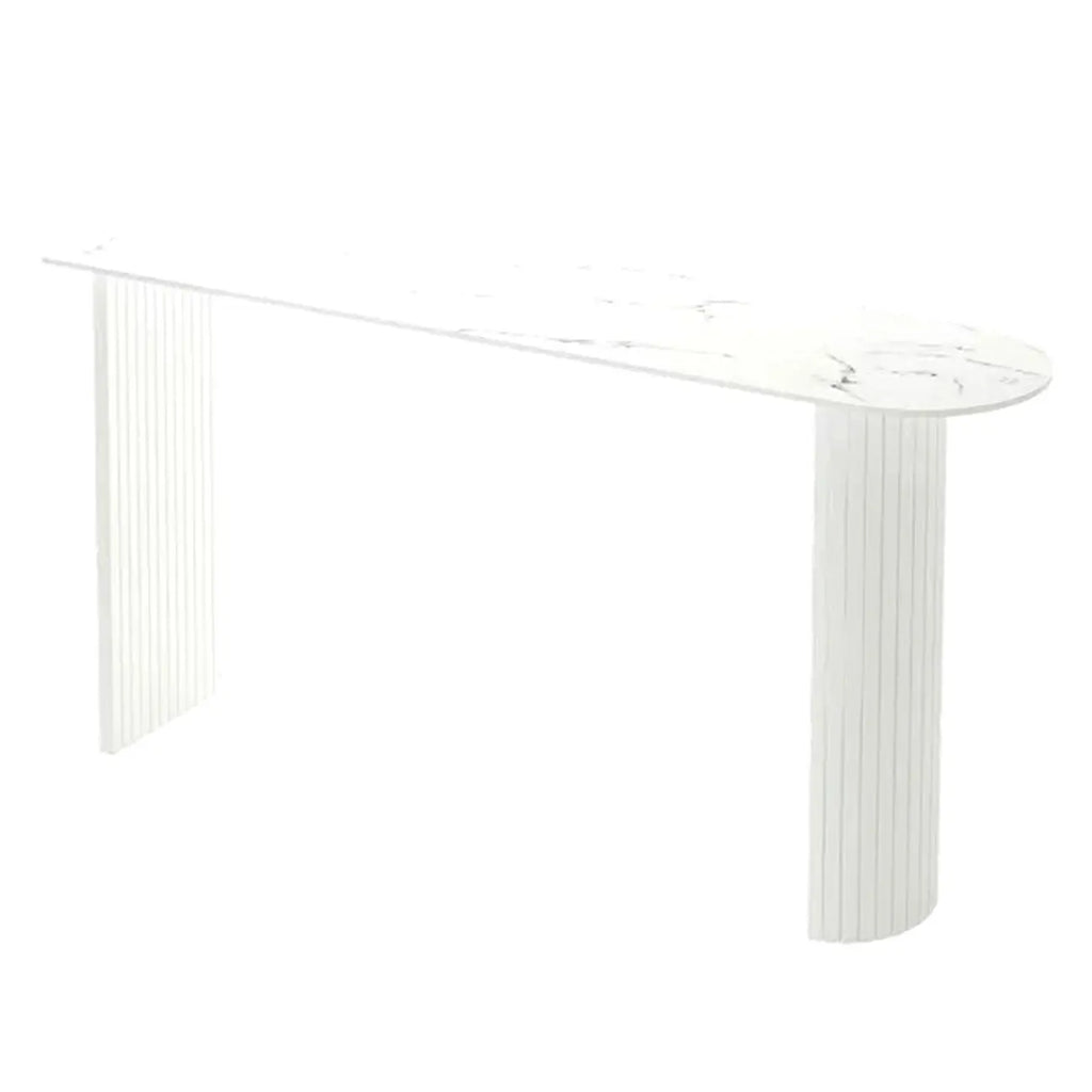 Modern Simple Bar Table with Stone Top in Beige for Home