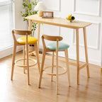 Nordic Wooden Rectangle Bar Table with Footresst for Living Room