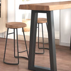 Rustic Wood Bar Table with Double Pedestal for Home Gatherings