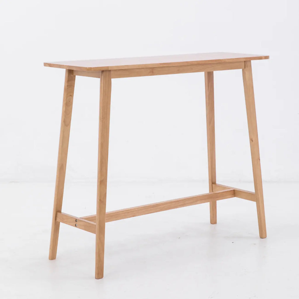 Nordic Wooden Rectangle Bar Table with Footresst for Living Room