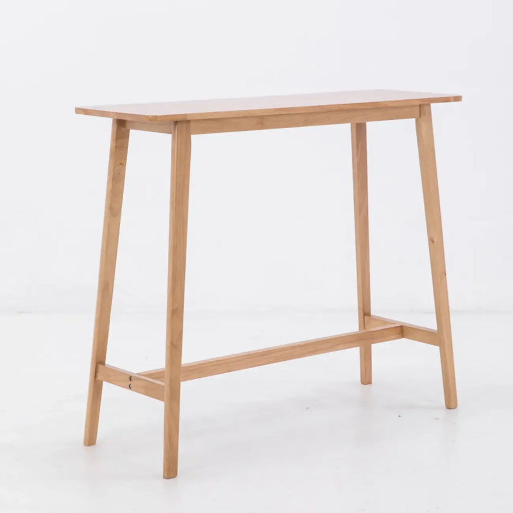 Nordic Wooden Rectangle Bar Table with Footresst for Living Room