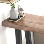 Rustic Wood Bar Table with Double Pedestal for Home Gatherings