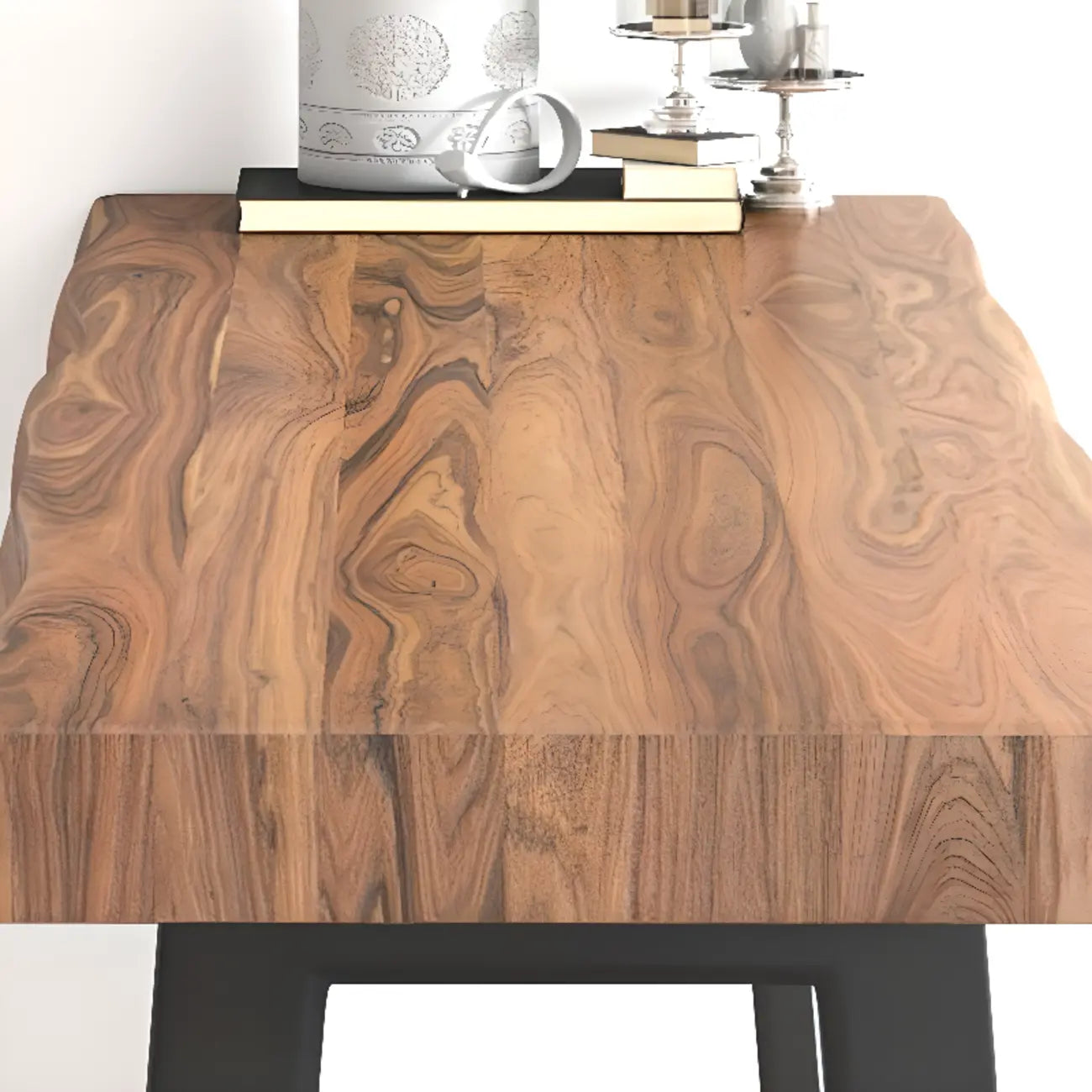 Rustic Wood Bar Table with Double Pedestal for Home Gatherings