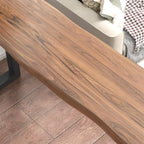 Rustic Wood Bar Table with Double Pedestal for Home Gatherings