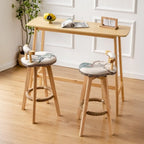 Nordic Wooden Rectangle Bar Table with Footresst for Living Room