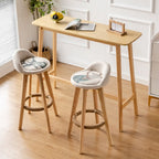 Nordic Wooden Rectangle Bar Table with Footresst for Living Room