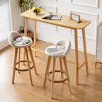Nordic Wooden Rectangle Bar Table with Footresst for Living Room