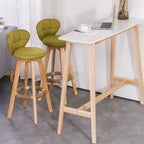 Nordic Wooden Rectangle Bar Table with Footresst for Living Room