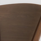 Simple Wooden Open Back Faux Leather Upholstered Dining Chair