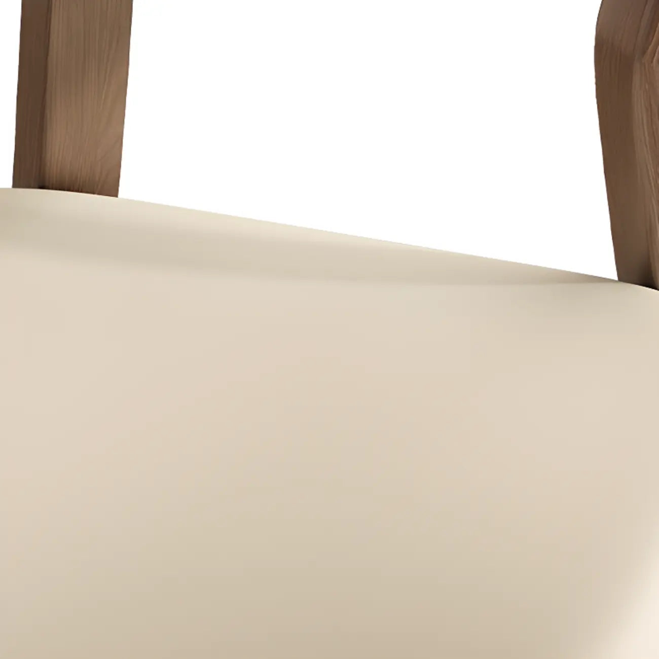 Simple Wooden Open Back Faux Leather Upholstered Dining Chair