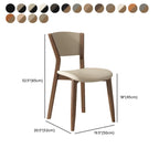 Simple Wooden Open Back Faux Leather Upholstered Dining Chair