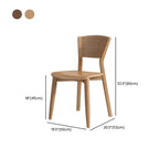 Simple Wooden Open Back Faux Leather Upholstered Dining Chair