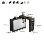 Modern Brown Counter Bar Table with Wine Cabinet Storage for Living Room