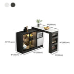 Modern Brown Counter Bar Table with Wine Cabinet Storage for Living Room